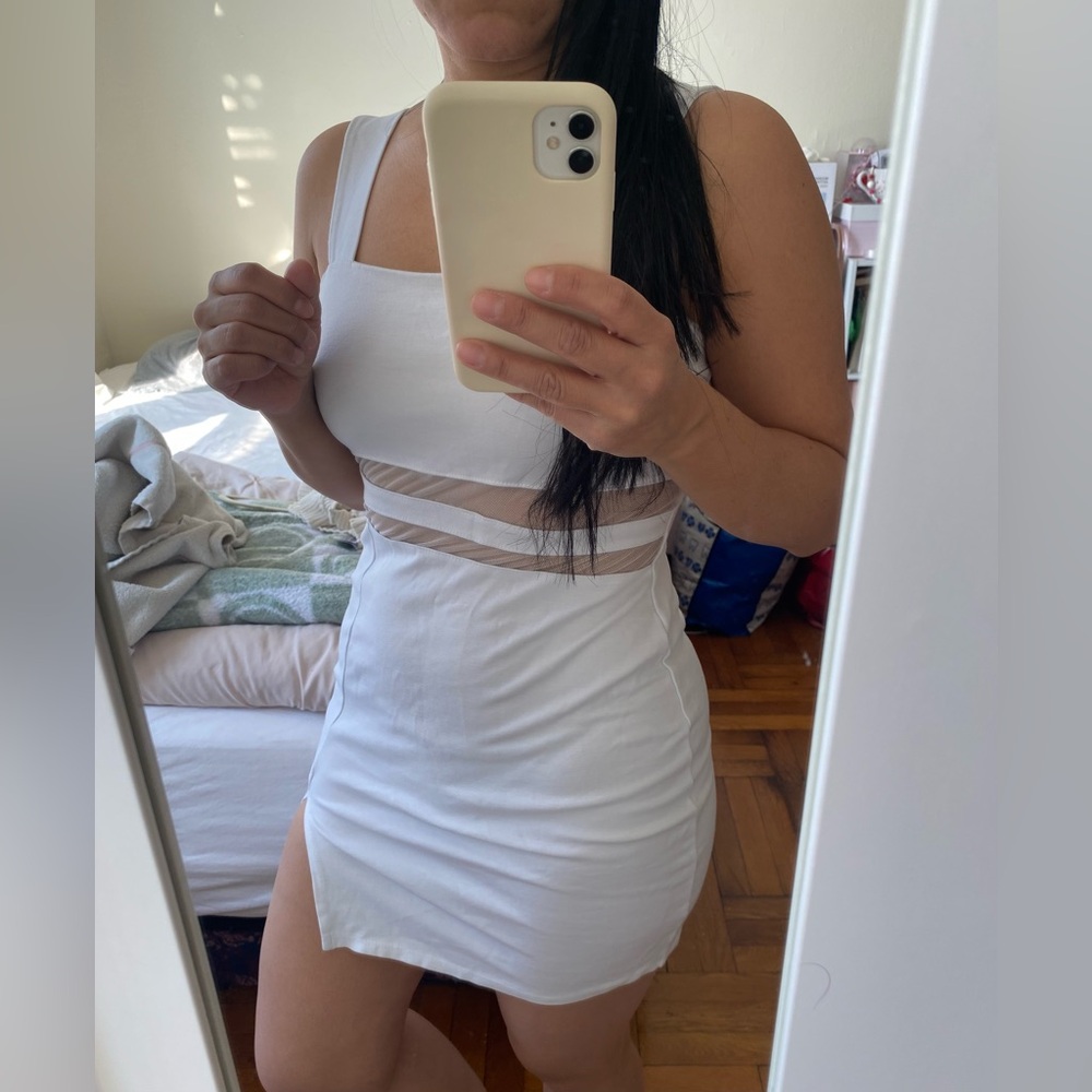 FASHION NOVA White Sleeveless Mini Dress - Size M